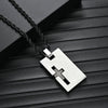 Stainless Steel Cross Necklace Assembled Pendant For Men 24 Inches Rope Twist Chain