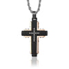 Stainless Steel Cross Necklace Assembled Pendant for Men 24 Inches Rope Twist Chain