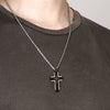 Stainless Steel Cross Necklace Assembled Pendant for Men 24 Inches Rope Twist Chain