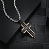 Stainless Steel Cross Necklace Assembled Pendant for Men 24 Inches Rope Twist Chain