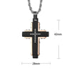 Stainless Steel Cross Necklace Assembled Pendant for Men 24 Inches Rope Twist Chain
