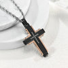 Stainless Steel Cross Necklace Assembled Pendant for Men 24 Inches Rope Twist Chain
