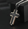 Stainless Steel Cross Necklace Assembled Pendant for Men 24 Inches Rope Twist Chain