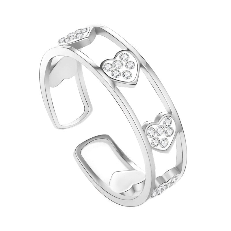 Stainless Steel Women's Rings Gold Silver Color Open Adjustable Rings For Female Trendy Jewelry 2022