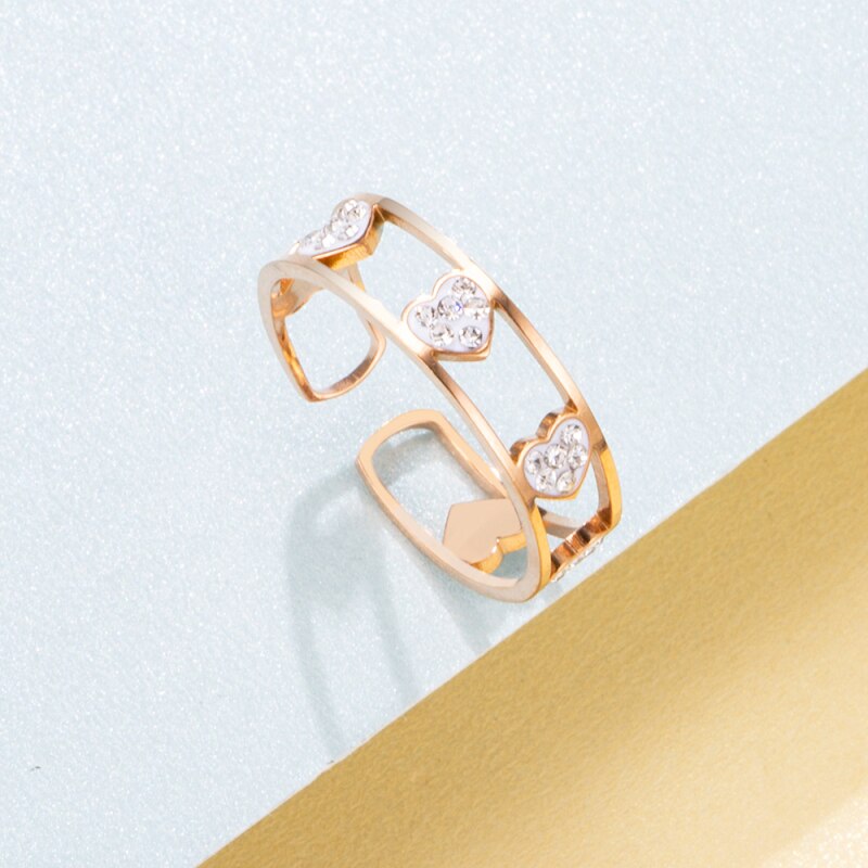 Stainless Steel Women's Rings Gold Silver Color Open Adjustable Rings For Female Trendy Jewelry 2022