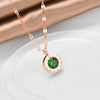 Titanium Steel Green Roman Numeral Necklace Woman Stainless Steel Clavicle Chain Necklace