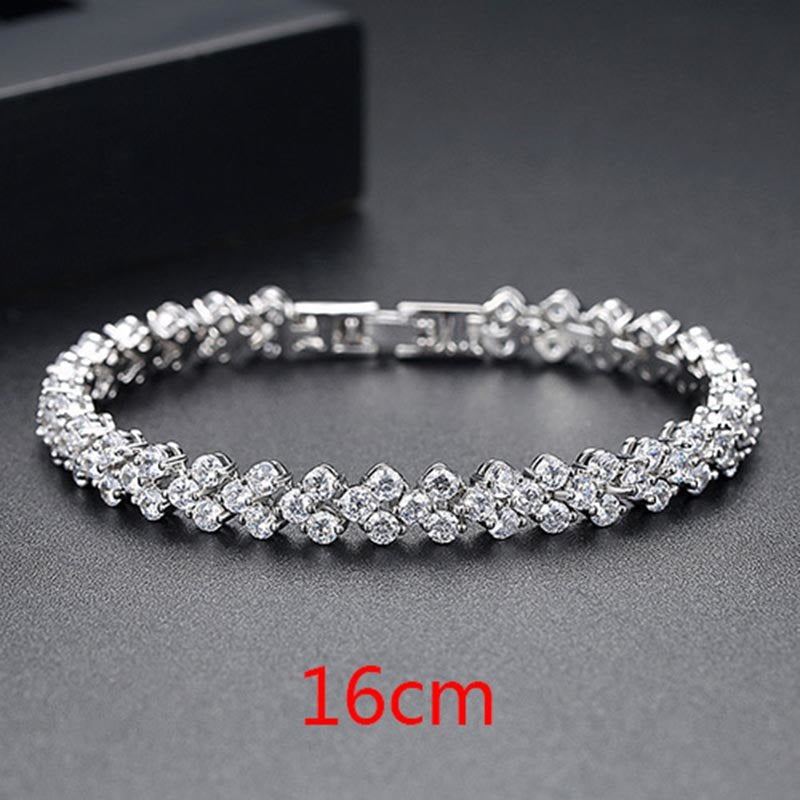 Luxury Vintage Bracelet Crystal Bracelets For Women Charm Bracelets Bangles Femme Bridal Wedding Fine Jewelry Gift