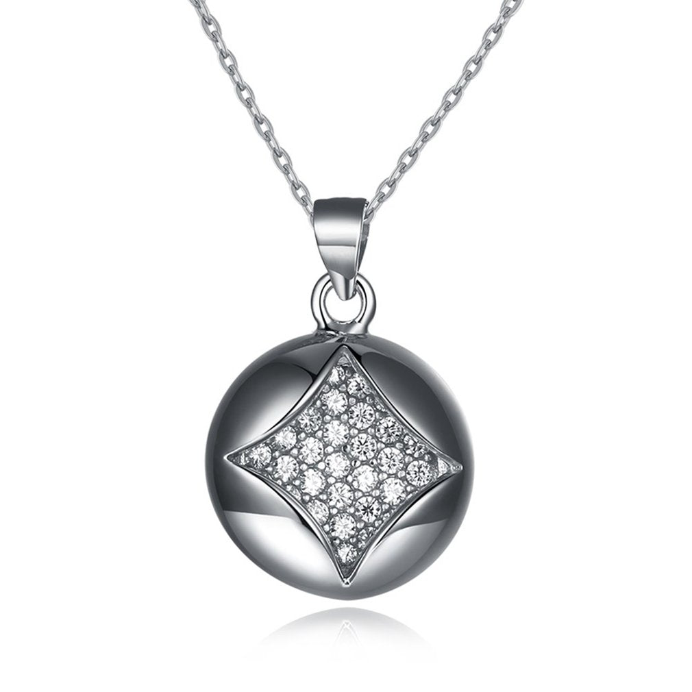 Luxury Woman 925 Sterling Silver Round charms Pendant Link Chain Necklace Shiny Zircon Jewelry Fit For Wedding Party Anniversary