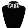 Women Babe Letter Rhinestone Inlaid Choker Necklace Night Club Jewelry New