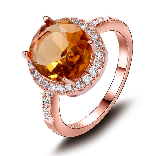 Luxury Women's Silver Rings With Gemstone Natural Citrinne Fashion 925 Silver Jewelry Anniversary Birthd Gift Fine Jewelry