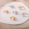 Luxury Zircon Flower Rings for Women Stainless Steel Cubic Zirconia Floral Couple Ring Wedding Band Engagement Jewelry anillos