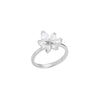 Luxury Zircon Flower Rings for Women Stainless Steel Cubic Zirconia Floral Couple Ring Wedding Band Engagement Jewelry anillos