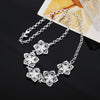 designer 925 Stamped Silver Beautiful Flowers Pendant Necklace For woman party wedding Jewelry Christmas gifts