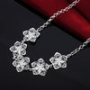 designer 925 Stamped Silver Beautiful Flowers Pendant Necklace For woman party wedding Jewelry Christmas gifts