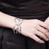 designer Big Butterfly crystal wide 925 sterling Silver bangles for Women wedding Party noble Jewelry Gifts