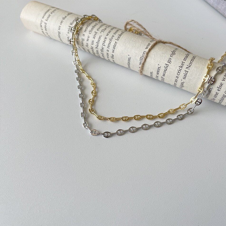 hip-hop pig nose thick chain necklace clavicle punk necklace