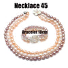 Luxury style AAA Three Rows Pearl Necklace Real Rice Pearl necklace Bracelet Set Wedding Jewelry Fine Jewelry