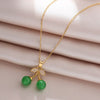 Lvzhu Cherry Stainless Steel Necklace Women's Gold Anti-Fading Pendant  Women's Necklace Stainless Ornament