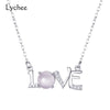 Love Natural Rose Quartz Women Pendant Necklace 925 Sterling Silver Fine Jewelry Chain Silver 925 Jewelry Fashion