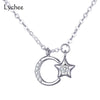 Star Moon Natural Gemstone Zircon Women Pendant Necklace 925 Sterling Silver Fine Jewelry Silver 925 Jewelry Fashion