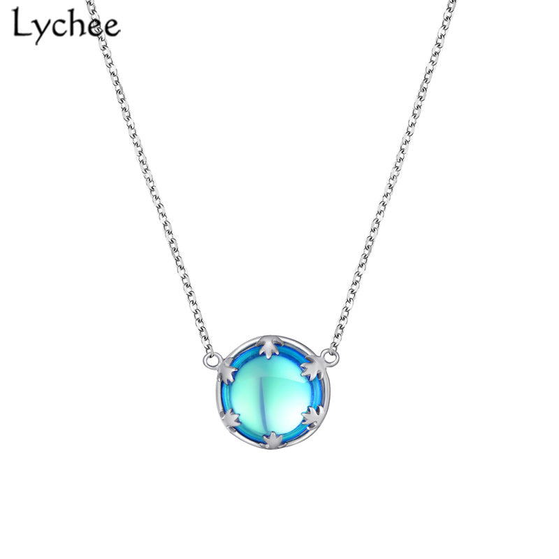 Turquoise Gemstone Pendant Necklace 925 Sterling Silver Necklace For Woman 925 Jewelry Fine Jewelry Fashion