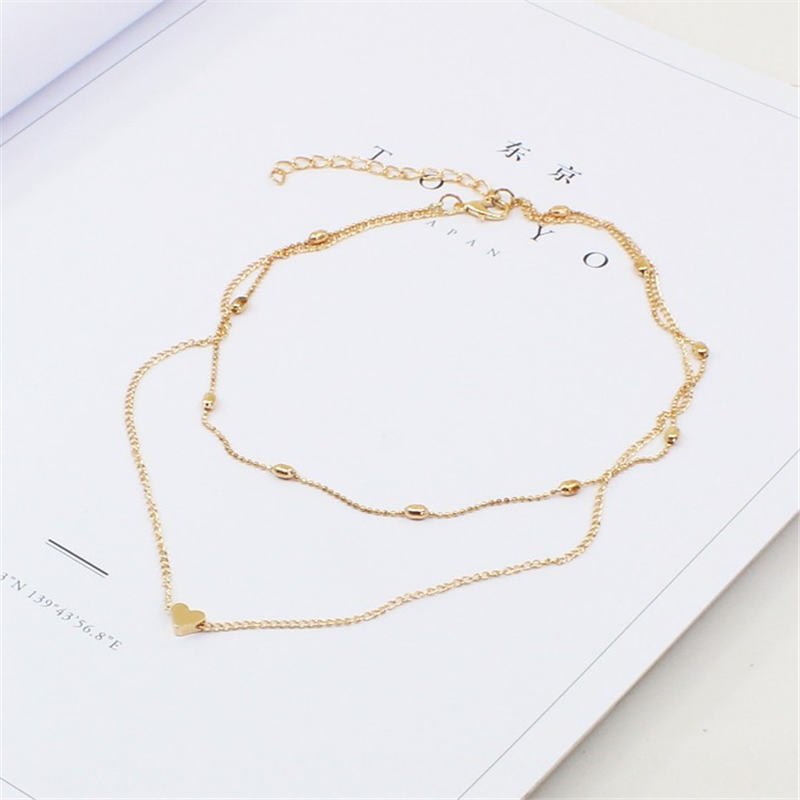 Trendy Multi Layer Little Heart Necklace Women Girls Sweet Jewelry Accessories Female Chain Choker Necklaces