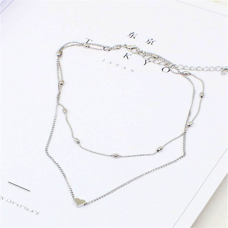 Trendy Multi Layer Little Heart Necklace Women Girls Sweet Jewelry Accessories Female Chain Choker Necklaces