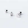 Small Smooth Star Pure 925 Sterling Silver Screw Stud Earrings For Women Girls Kids Mini Minimalist Jewelry Love Gifts