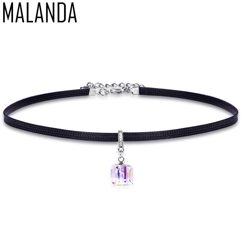 Fashion Square Bead Crystals From Swarovski Chokers Necklaces For Women Rope Chain Statement Necklaces Wedding Jewelry