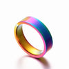 MANGOSKY Classic Men Women Rainbow Colorful Ring Titanium Steel Wedding Band Ring Width 6mm Size 6-12 Gift WTR93