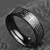 MANGOSKY    Cross Scripture Titanium Steel Ring for Men and Women