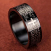 MANGOSKY    Cross Scripture Titanium Steel Ring for Men and Women
