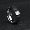 MANGOSKY    Cross Scripture Titanium Steel Ring for Men and Women