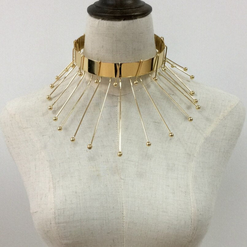MANILAI Brand Unique Design Rock Metal Statement Necklaces Women Jewelry Collar Big Choker Gold Color Alloy Torques 2021