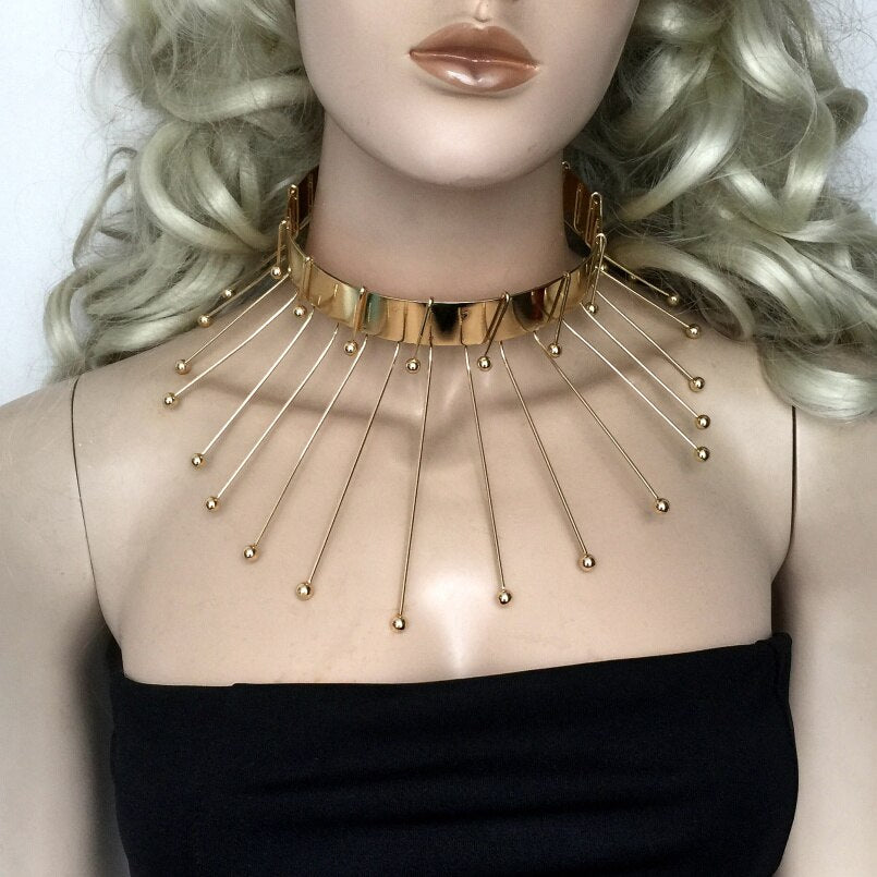 MANILAI Brand Unique Design Rock Metal Statement Necklaces Women Jewelry Collar Big Choker Gold Color Alloy Torques 2021