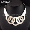 Brand Women Alloy Hollow Torques Choker Necklace Fashion Neck Fit Bib Collar Big Statement Necklaces Maxi Jewelry CE2528