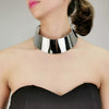 MANILAI Punk Wide Metal Torques Choker Necklace For Women Big Jewelry Maxi Collar Statement Necklace Golden & Silver Color
