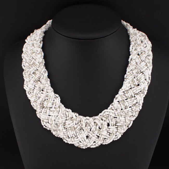 Vintage Beaded Handmade Chunky Chain Bib Choker Collar Statement Necklace Boho Ethnic Maxi Necklaces For Women kolye