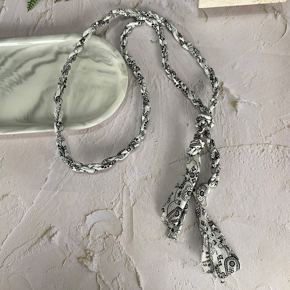 MASA  2021 Bohemian Colorful Handmade Twisted Rope Calico Product Necklace Beach Wind Pendant Couple Jewelry Gift