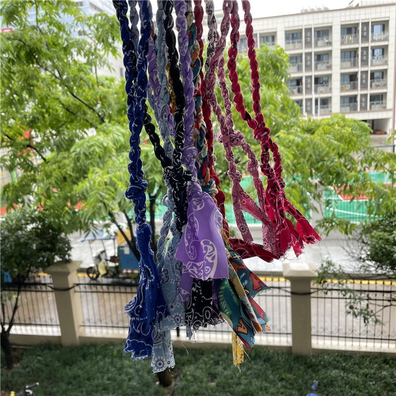 MASA  2021 Bohemian Colorful Handmade Twisted Rope Calico Product Necklace Beach Wind Pendant Couple Jewelry Gift