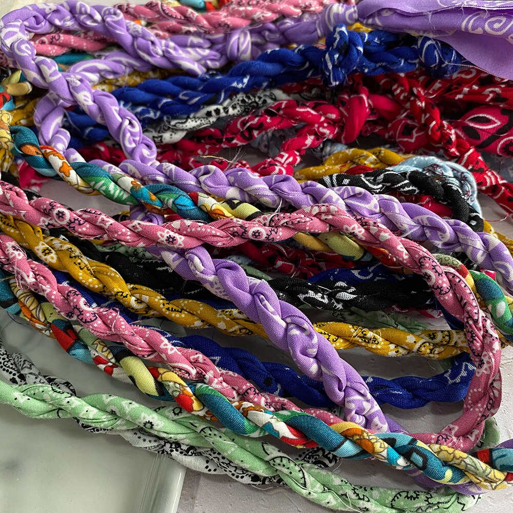 MASA  2021 Bohemian Colorful Handmade Twisted Rope Calico Product Necklace Beach Wind Pendant Couple Jewelry Gift