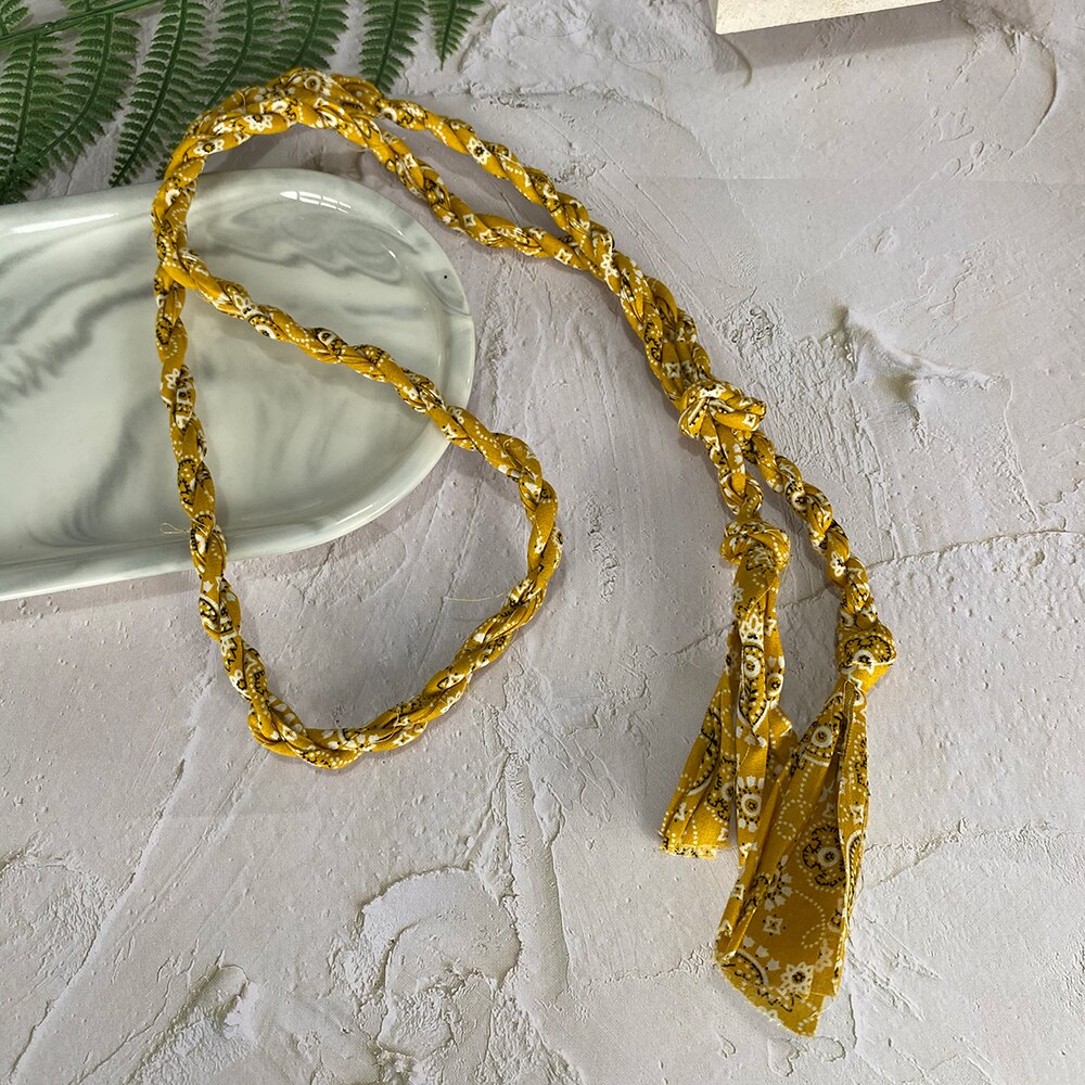 MASA  2021 Bohemian Colorful Handmade Twisted Rope Calico Product Necklace Beach Wind Pendant Couple Jewelry Gift