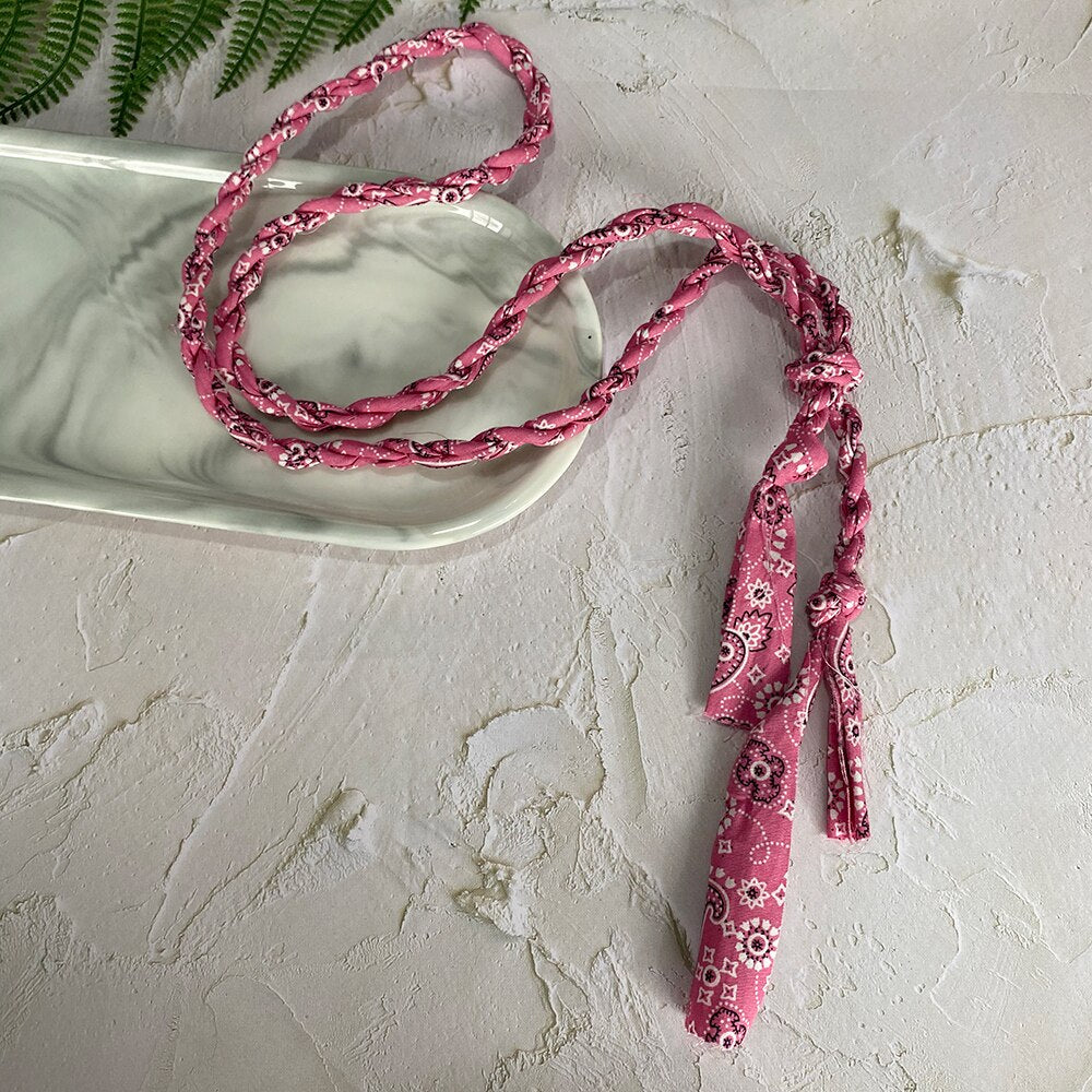 MASA  2021 Bohemian Colorful Handmade Twisted Rope Calico Product Necklace Beach Wind Pendant Couple Jewelry Gift