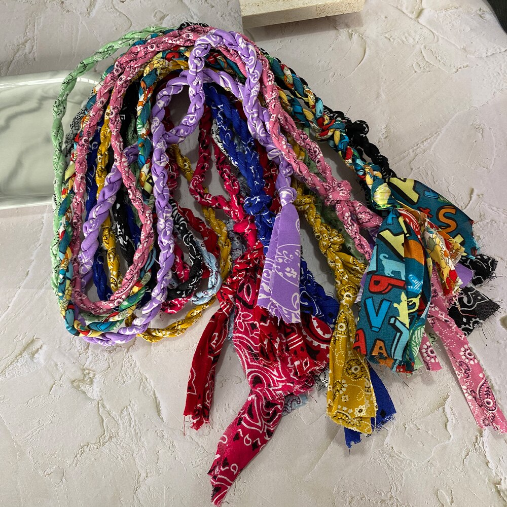 MASA  2021 Bohemian Colorful Handmade Twisted Rope Calico Product Necklace Beach Wind Pendant Couple Jewelry Gift