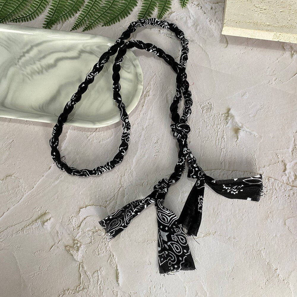 MASA  2021 Bohemian Colorful Handmade Twisted Rope Calico Product Necklace Beach Wind Pendant Couple Jewelry Gift