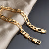 MEEKCAT 2021  18 K Pure Gold Color bracelet chain 8MM 21cm bracelets figaro chain for Men male arm chain Pulseiras de Ouro
