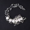 MEIDI Women Wedding Headdress Crystal Pearl Hairband White Flower Headbands Hairbrush Bride Hair Jewelry Hair Comb SP0119