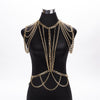 MEILIYISHI Gold chunky Metal Body shoulder Chain Jewelry Necklace shoulder chain Harness Dress Decor Slave Chain Jewelry