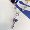 MENGJIQIAO Elegant Purple Pearl Heart Choker For Women Ladies Rhinestone Necklace Party Jewelry Gifts