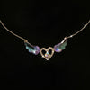 MENGJIQIAO Korean Elegant Wing Crystal Choker Necklace For Women Girls Hollow Heart Rhinestone Necklace Party Jewelry